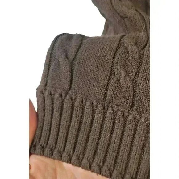 Milly of New York Women's Brown Viscose/Poly Cable Knit Sweater Dress w Gold Cha - Picture 8 of 10